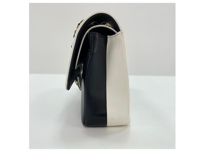 Borsa a Spalla Chanel Bicolor Double Flap Nero - vista 3
