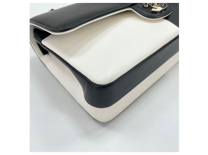 Borsa a Spalla Chanel Bicolor Double Flap Nero - vista 6