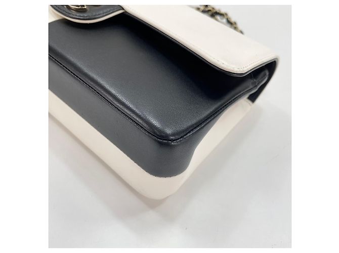 Borsa a Spalla Chanel Bicolor Double Flap Nero - vista 7