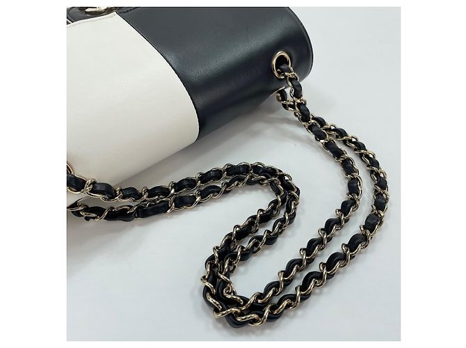Borsa a Spalla Chanel Bicolor Double Flap Nero - vista 8