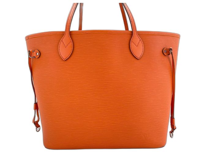 Borsa Tote Louis Vuitton Neverfull MM Arancione - vista 3