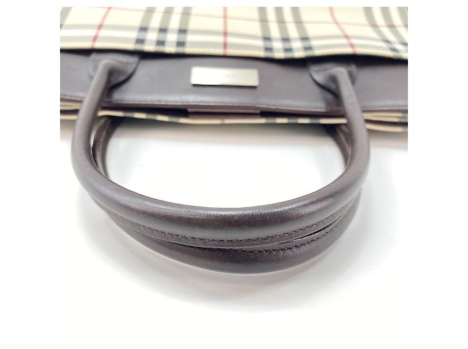 Burberry Nova Check Canvas Handtasche Braun - Ansicht 10