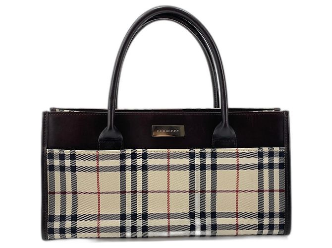 Burberry Nova Check Canvas Handtasche Braun - Ansicht 2