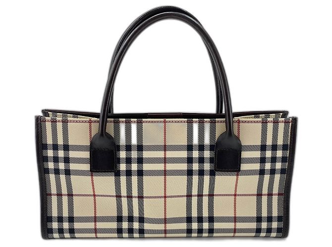 Burberry Nova Check Canvas Handtasche Braun - Ansicht 3