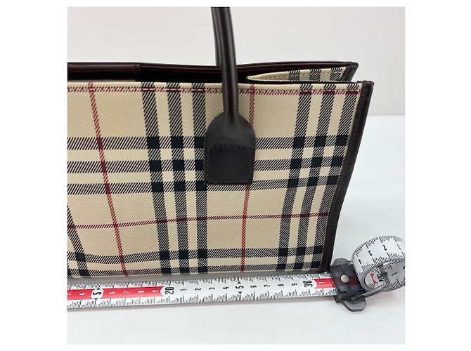 Burberry Nova Check Canvas Handtasche Braun - Ansicht 4