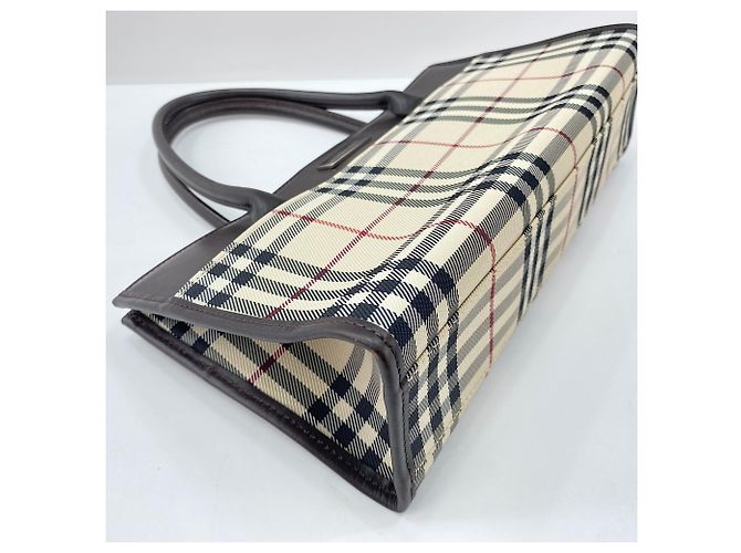 Burberry Nova Check Canvas Handtasche Braun - Ansicht 8