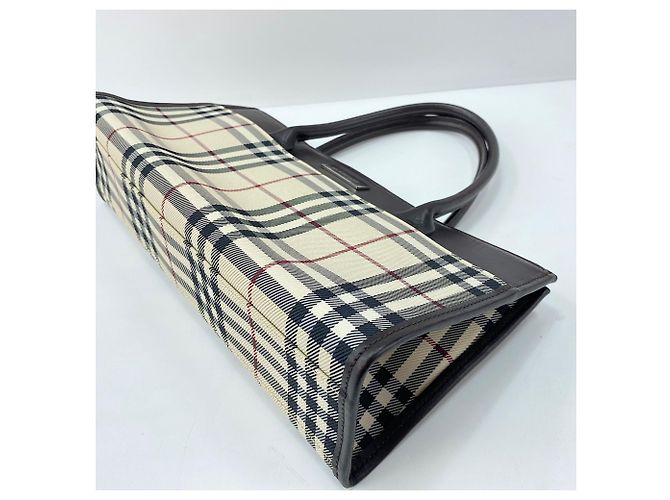 Burberry Nova Check Canvas Handtasche Braun - Ansicht 9