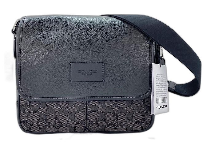 Borsa Coach Sprint Map in pelle nera Nero - vista 11