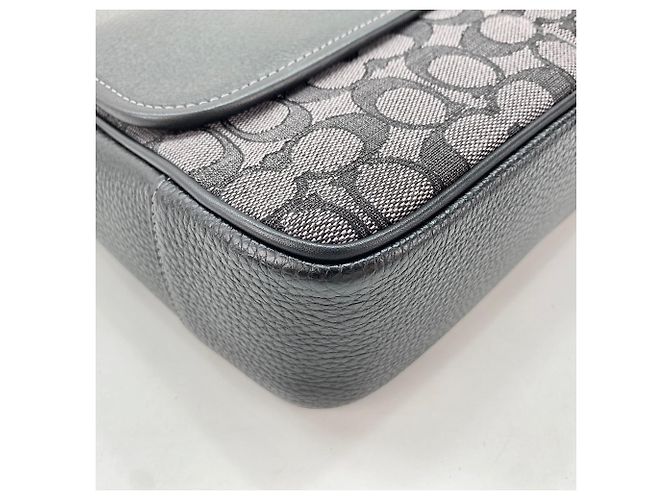 Borsa Coach Sprint Map in pelle nera Nero - vista 7