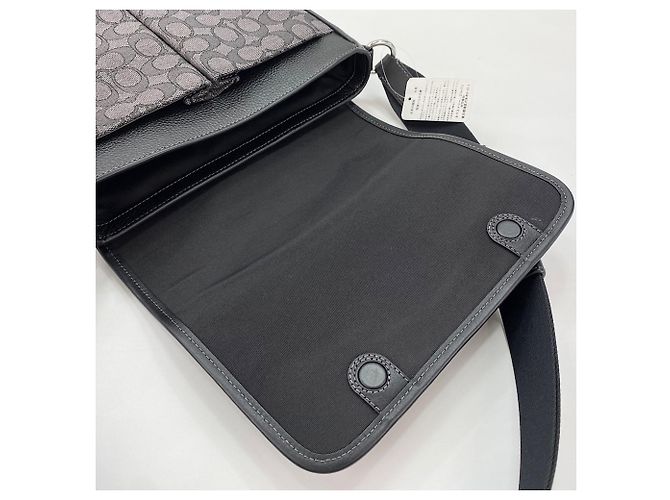 Borsa Coach Sprint Map in pelle nera Nero - vista 9