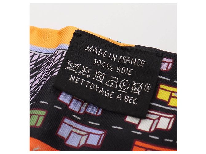Sciarpa in seta Hermès Twilly PANTIN CITY Nero - vista 5