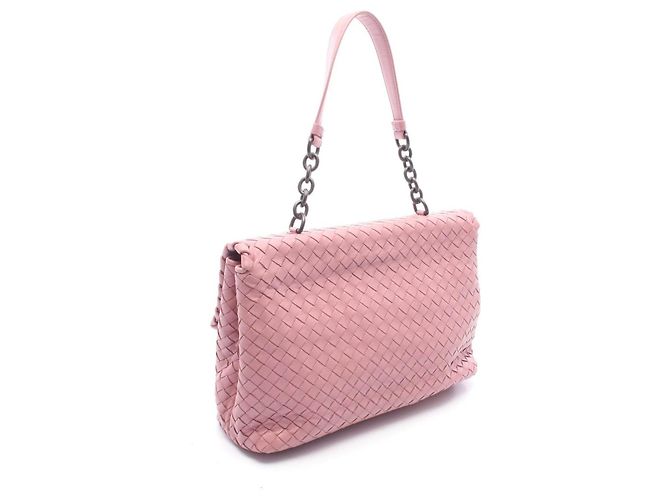 Borsa a tracolla in agnello Intrecciato Bottega Veneta Rosa - vista 2