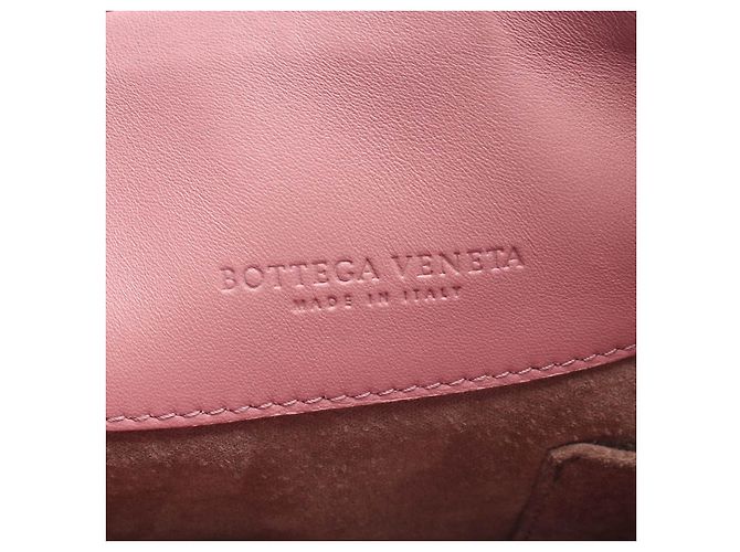 Borsa a tracolla in agnello Intrecciato Bottega Veneta Rosa - vista 4