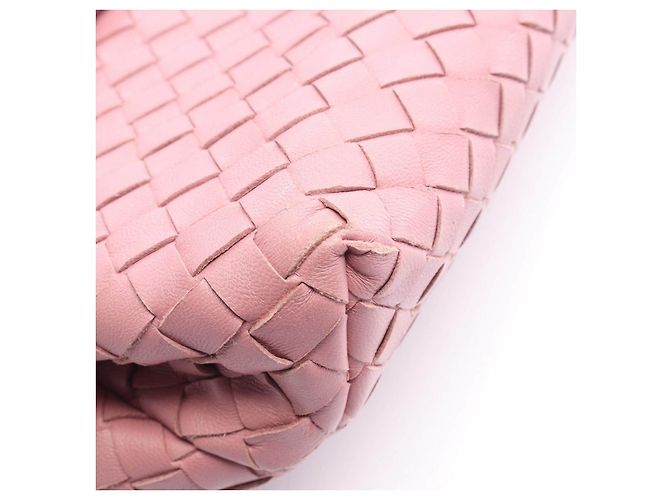 Borsa a tracolla in agnello Intrecciato Bottega Veneta Rosa - vista 5