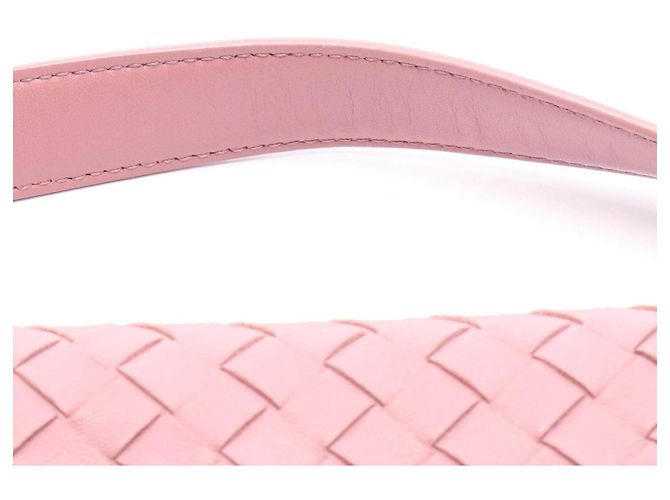 Borsa a tracolla in agnello Intrecciato Bottega Veneta Rosa - vista 6