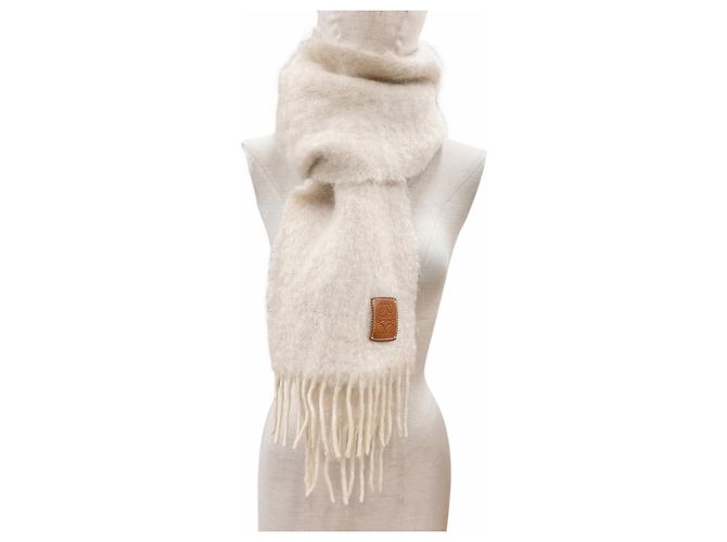 Sciarpa in lana mohair Loewe Bianco - vista 4