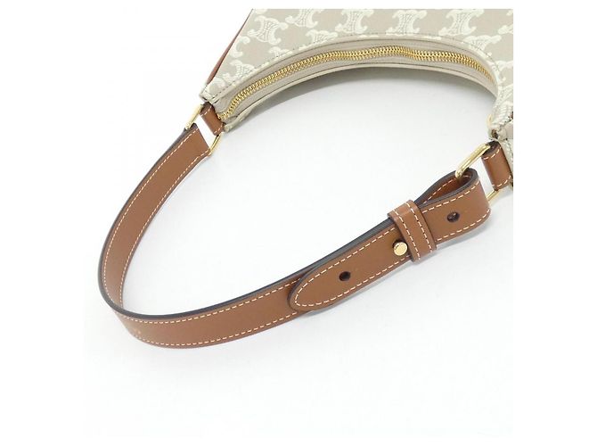 Céline Borsa a tracolla Celine Ava Trionphe Canvas Calf Marrone Beige - vista 4