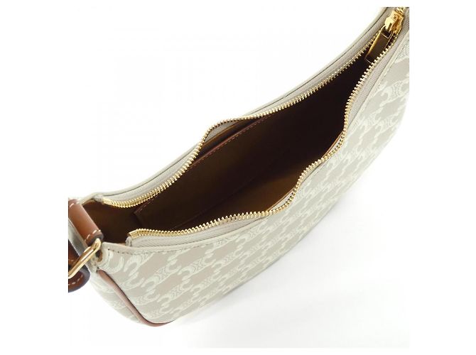 Céline Borsa a tracolla Celine Ava Trionphe Canvas Calf Marrone Beige - vista 5
