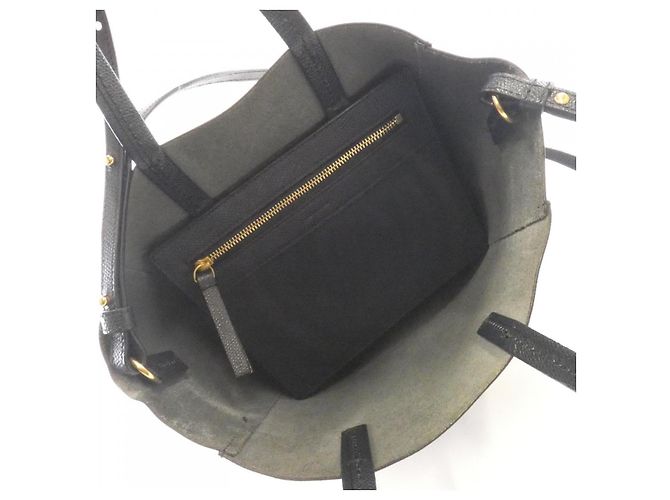 Céline Celine Vertikaler Cabas Small Calf Tote Bag Blau - Ansicht 6