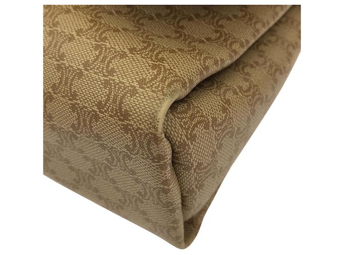 Céline Borsa a tracolla CELINE in tela rivestita Marrone Beige - vista 3