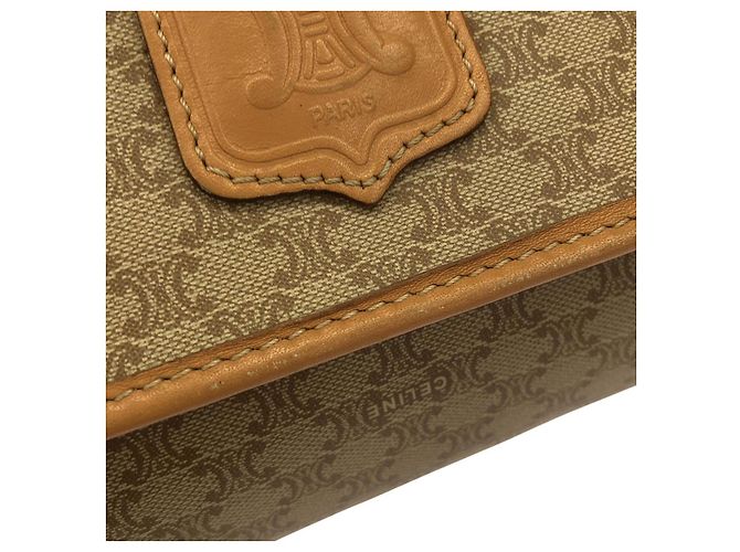 Céline Borsa a tracolla CELINE in tela rivestita Marrone Beige - vista 4