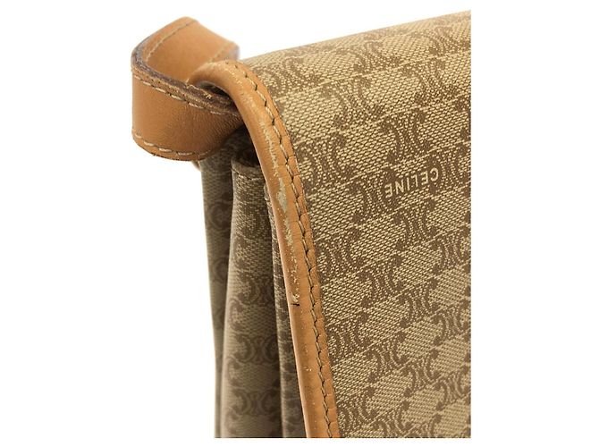 Céline Borsa a tracolla CELINE in tela rivestita Marrone Beige - vista 5