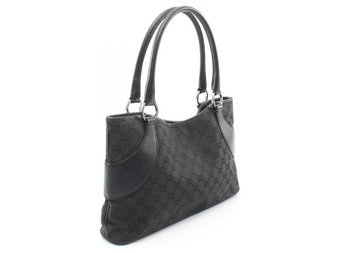 Borsa Tote Gucci GG Canvas Nero - vista 2