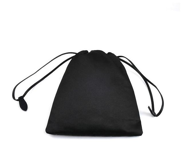 Pochette in pelle e raso duchesse Miu Miu Nero - vista 2