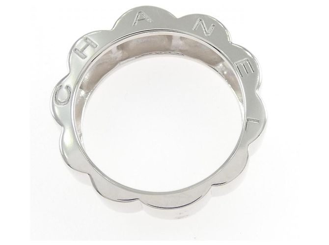Chanel Profil De Camelia Ring 18K Weißgold Größe 10 Silber Metallisch - Ansicht 4