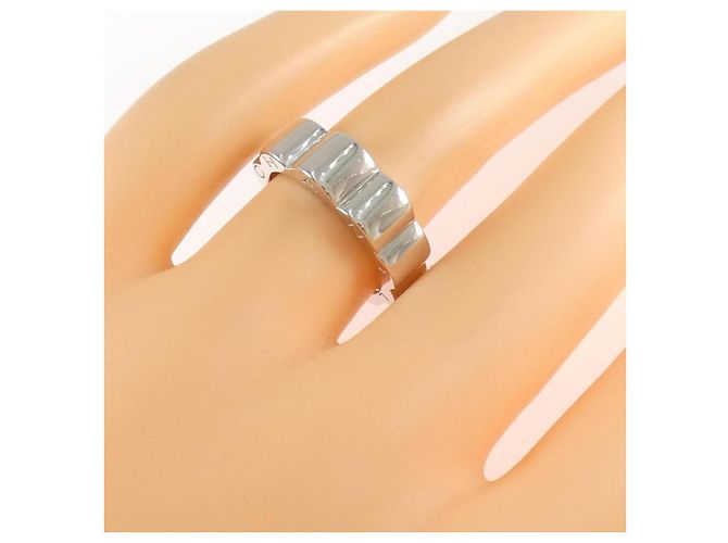 Chanel Profil De Camelia Ring 18K Weißgold Größe 10 Silber Metallisch - Ansicht 5