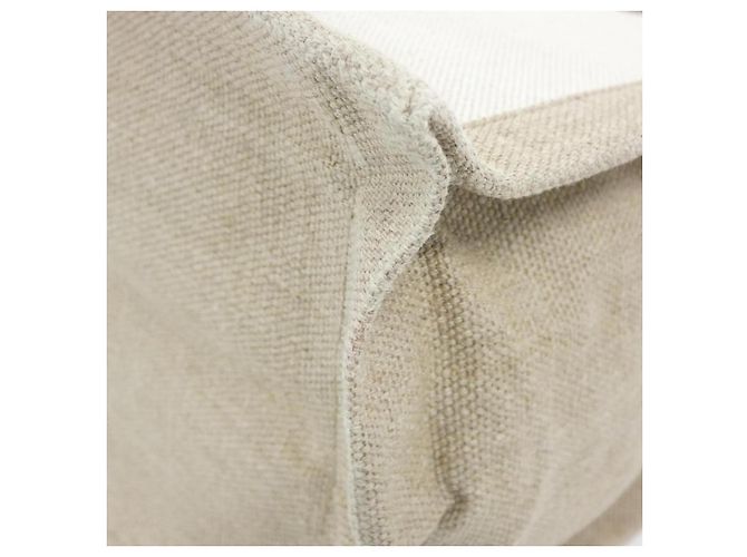 Yves Saint Laurent Bolso Tote de algodón y lino Saint Laurent Castaño Beige - vista 3