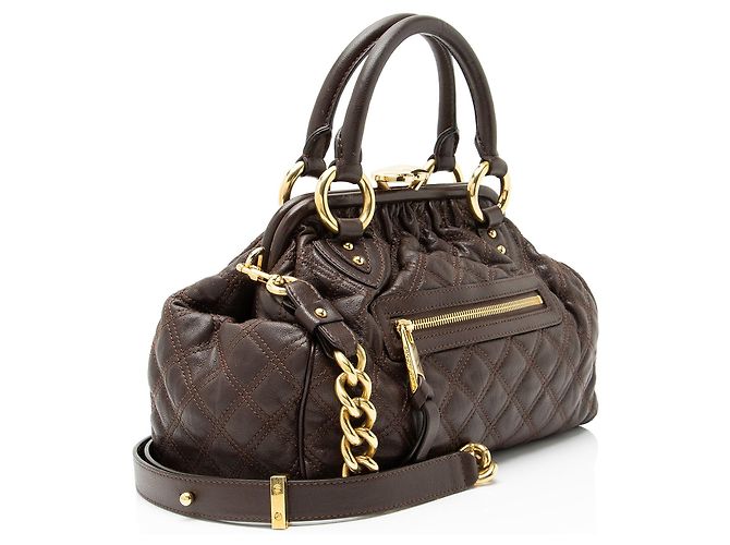 Borsa Stam in agnello trapuntato Marc Jacobs Marrone - vista 2