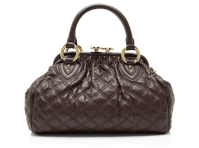 Borsa Stam in agnello trapuntato Marc Jacobs Marrone - vista 3