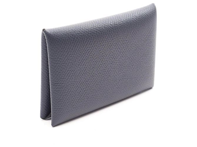 Hermès Tarjetero Calvi en piel Epsom Hermes Azul - vista 2