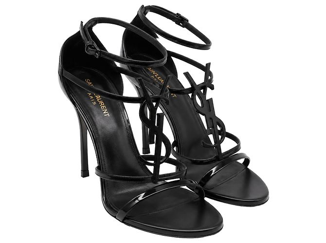 Décolleté Cassandra di Saint Laurent in vernice nera Nero - vista 3