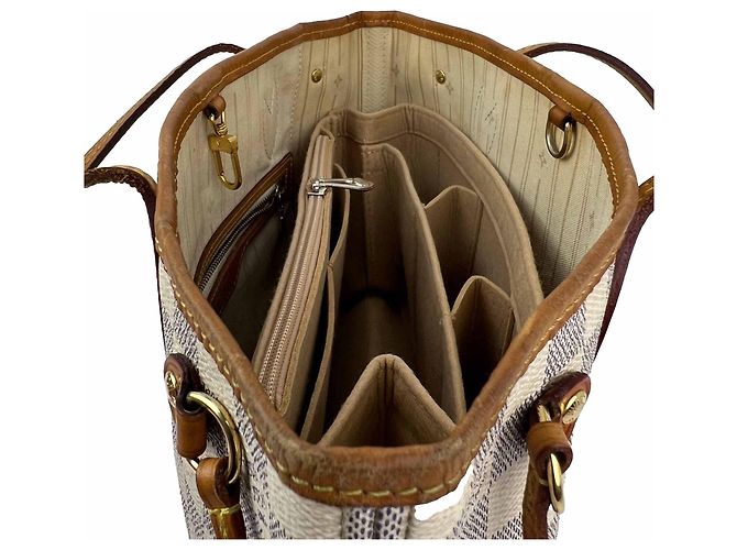 Borsa Tote Louis Vuitton Neverfull PM Damier Azur Bianco - vista 10