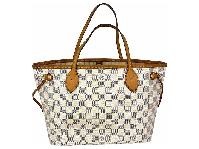 Borsa Tote Louis Vuitton Neverfull PM Damier Azur Bianco - vista 2