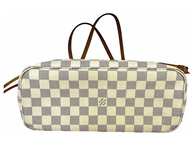 Borsa Tote Louis Vuitton Neverfull PM Damier Azur Bianco - vista 3