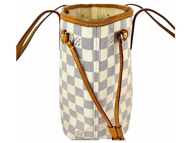 Borsa Tote Louis Vuitton Neverfull PM Damier Azur Bianco - vista 4