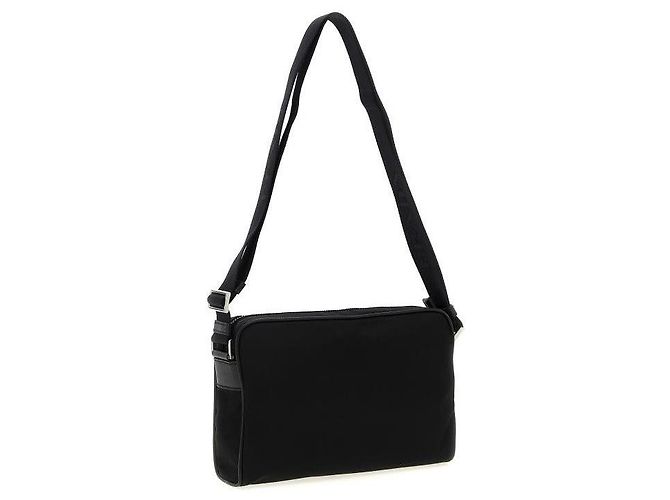 Prada Borsa a tracolla media in nylon e pelle Saffiano Vooo - vista 3