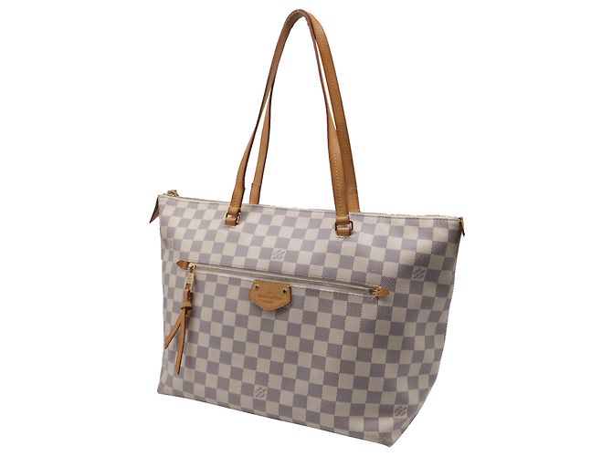 Louis Vuitton Lena Damier Azur MM Tote Bag aus weiß beschichtetem Canvas - Ansicht 2