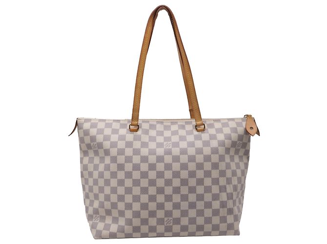 Louis Vuitton Lena Damier Azur MM Tote Bag aus weiß beschichtetem Canvas - Ansicht 4