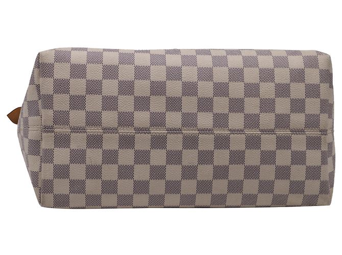 Louis Vuitton Lena Damier Azur MM Tote Bag aus weiß beschichtetem Canvas - Ansicht 5