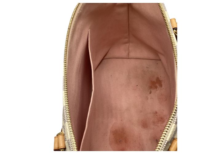 Louis Vuitton Lena Damier Azur MM Tote Bag aus weiß beschichtetem Canvas - Ansicht 8