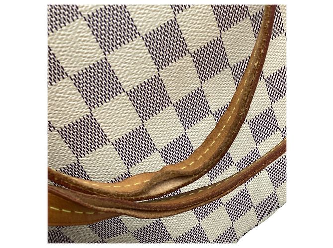 Louis Vuitton Lena Damier Azur MM Tote Bag aus weiß beschichtetem Canvas - Ansicht 9
