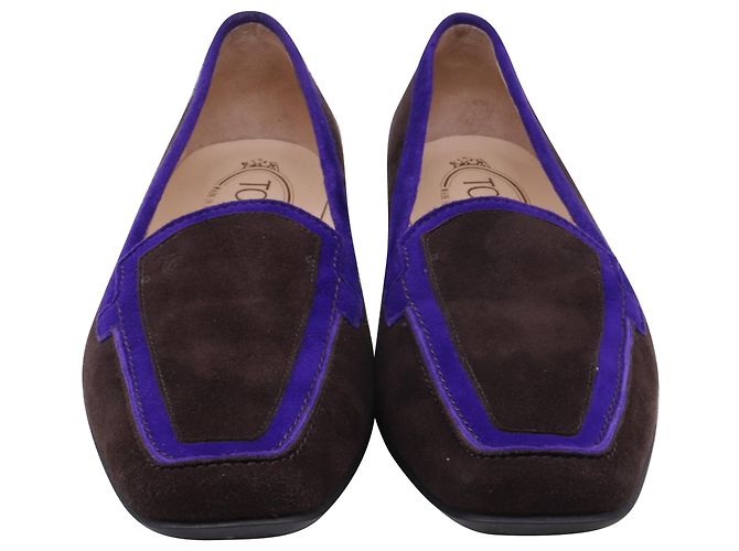 Mocassini a punta quadrata Tod's in scamosciato marrone Rosso - vista 2