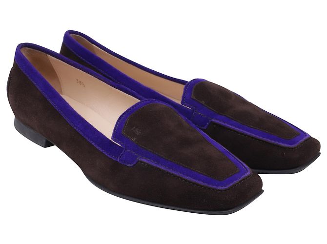 Mocassini a punta quadrata Tod's in scamosciato marrone Rosso - vista 3