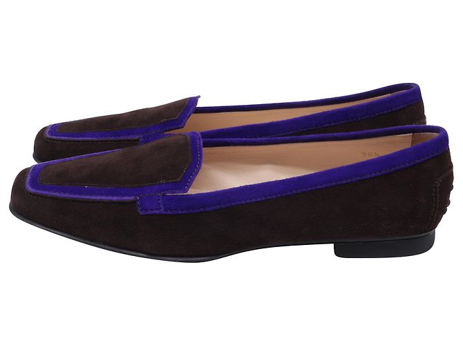 Mocassini a punta quadrata Tod's in scamosciato marrone Rosso - vista 4