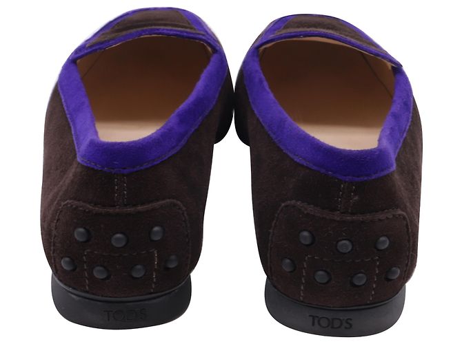 Mocassini a punta quadrata Tod's in scamosciato marrone Rosso - vista 5