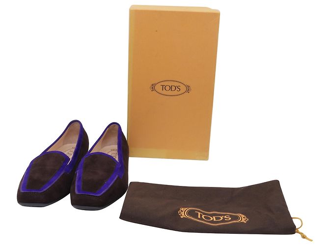 Mocassini a punta quadrata Tod's in scamosciato marrone Rosso - vista 6